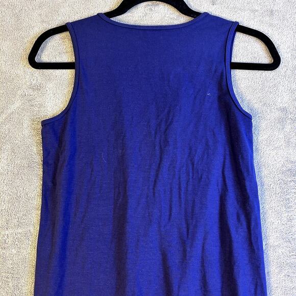 Eileen Fisher Women’s Navy Blue Shift Dress PP Petite Minimalist Sleeveless - Picture 3 of 9